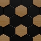 Preview: Küchenrückwand Folie Holz Schwarz Hexagon