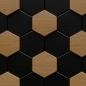 Preview: Küchenrückwand Acrylglas Holz Schwarz Hexagon