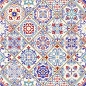 Preview: Küchenrückwand Folie Orient Patchwork Kacheln