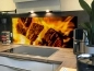 Preview: Spritzschutz Küche Holz Feuer Preview: Spritzschutz Küche Holz Feuer