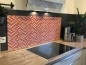 Preview: Spritzschutz Küche Hartschaumplatte Mosaik Rot Beige