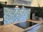 Preview: Spritzschutz Küche Hartschaumplatte Mosaikfliesen Blau Preview: Spritzschutz Küche Hartschaumplatte Mosaikfliesen Blau