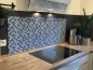 Preview: Spritzschutz Küche Acrylglas Mosaik Karo Blau Preview: Spritzschutz Küche Acrylglas Mosaik Karo Blau