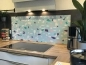 Preview: Spritzschutz Küche Acrylglas Pyramiden Mosaik Blau Preview: Spritzschutz Küche Acrylglas Pyramiden Mosaik Blau