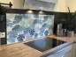 Preview: Spritzschutz Küche Acrylglas Monstera Blau Preview: Spritzschutz Küche Acrylglas Monstera Blau