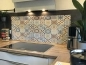 Preview: Spritzschutz Küche Acrylglas Karo Patchwork Preview: Spritzschutz Küche Acrylglas Karo Patchwork