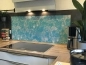 Preview: Spritzschutz Küche Betonwand Blau Preview: Spritzschutz Küche Betonwand Blau