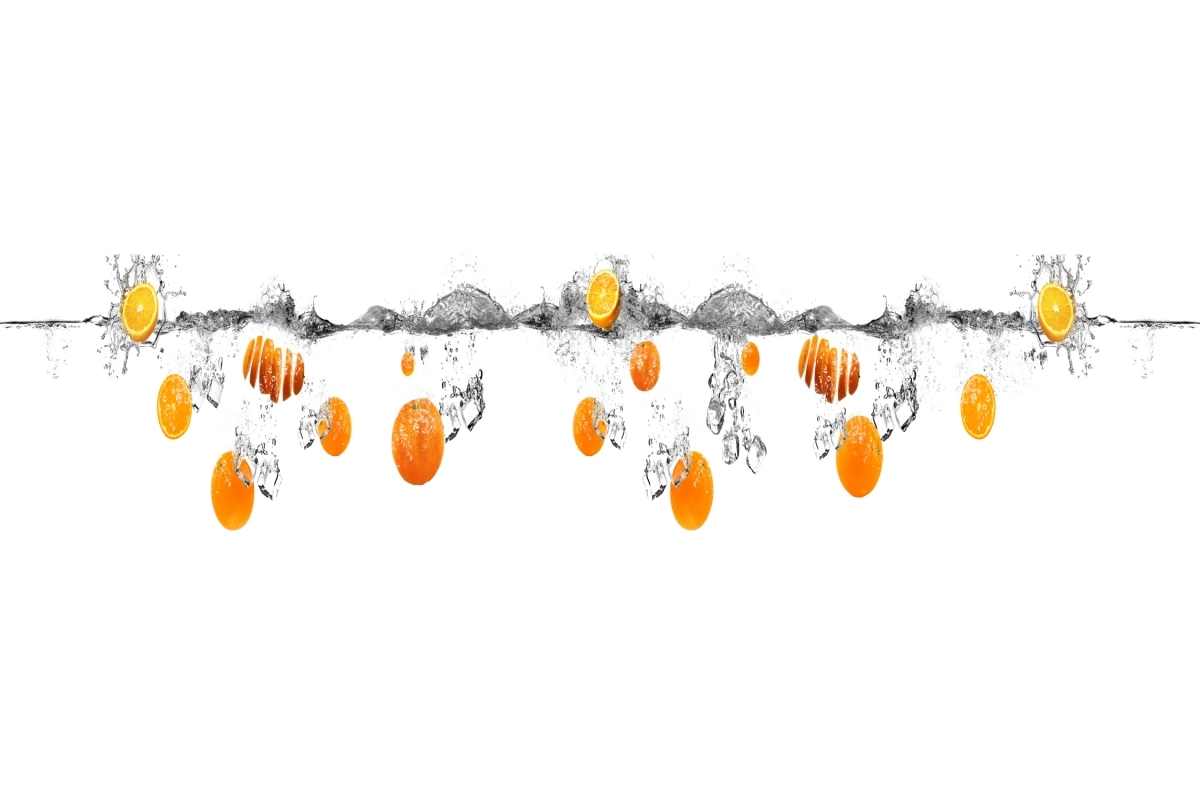 Küchenrückwand Aluverbund Orangen Splash