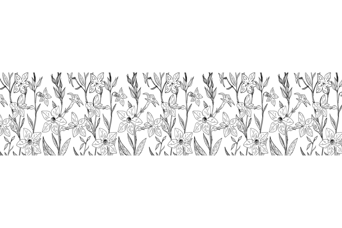 Küchenrückwand Blumen Zeichnung