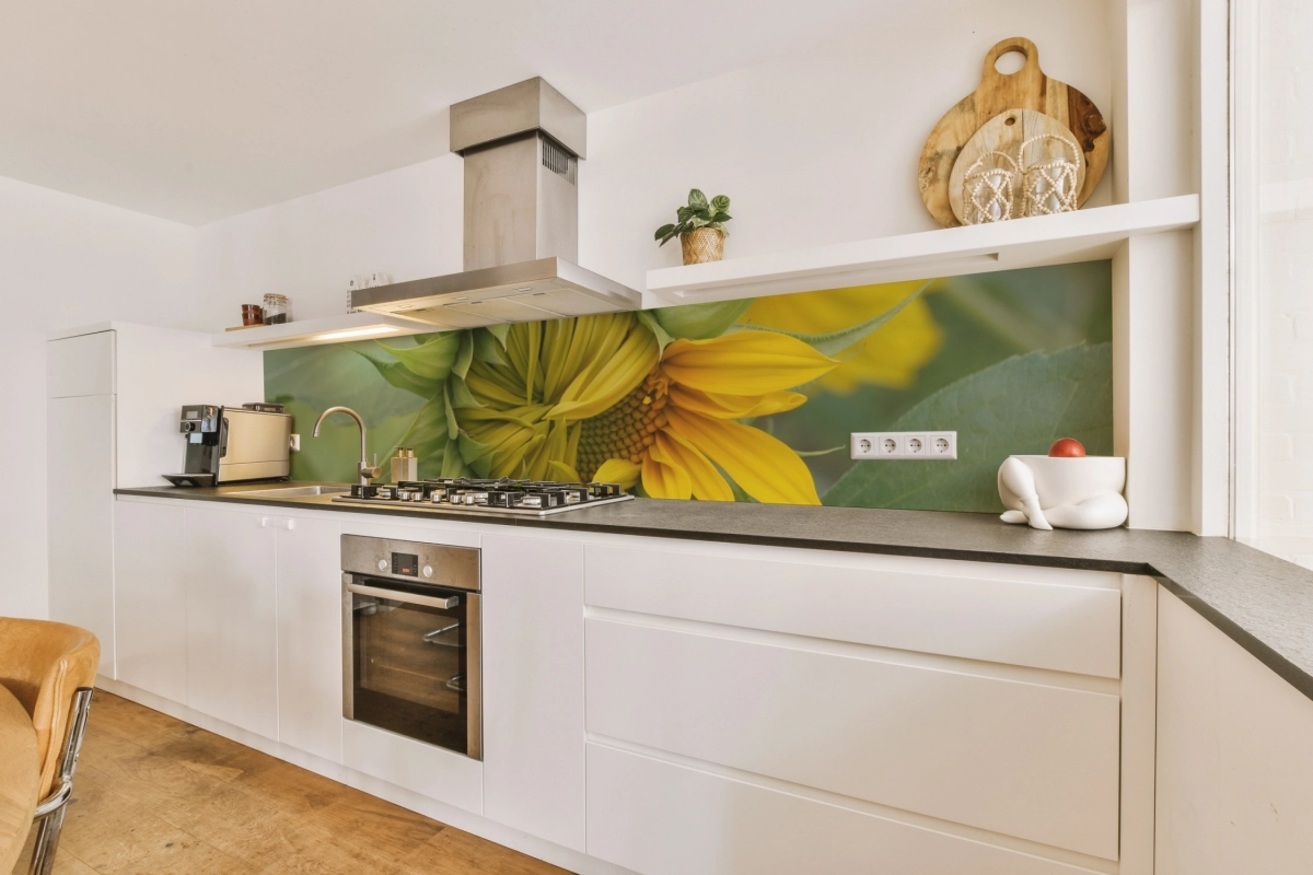 Küchenrückwand Aluverbund Makro Sonnenblume