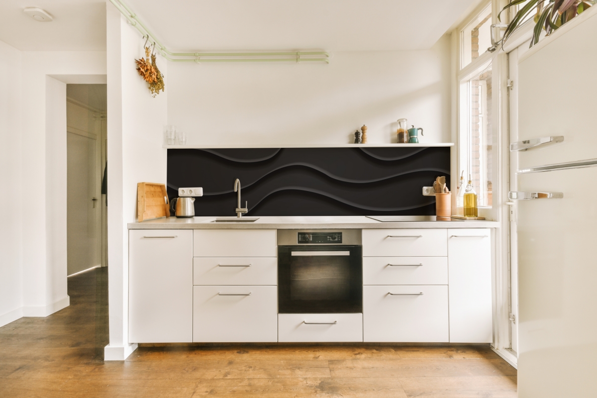 Küchenrückwand Black Wellen Design