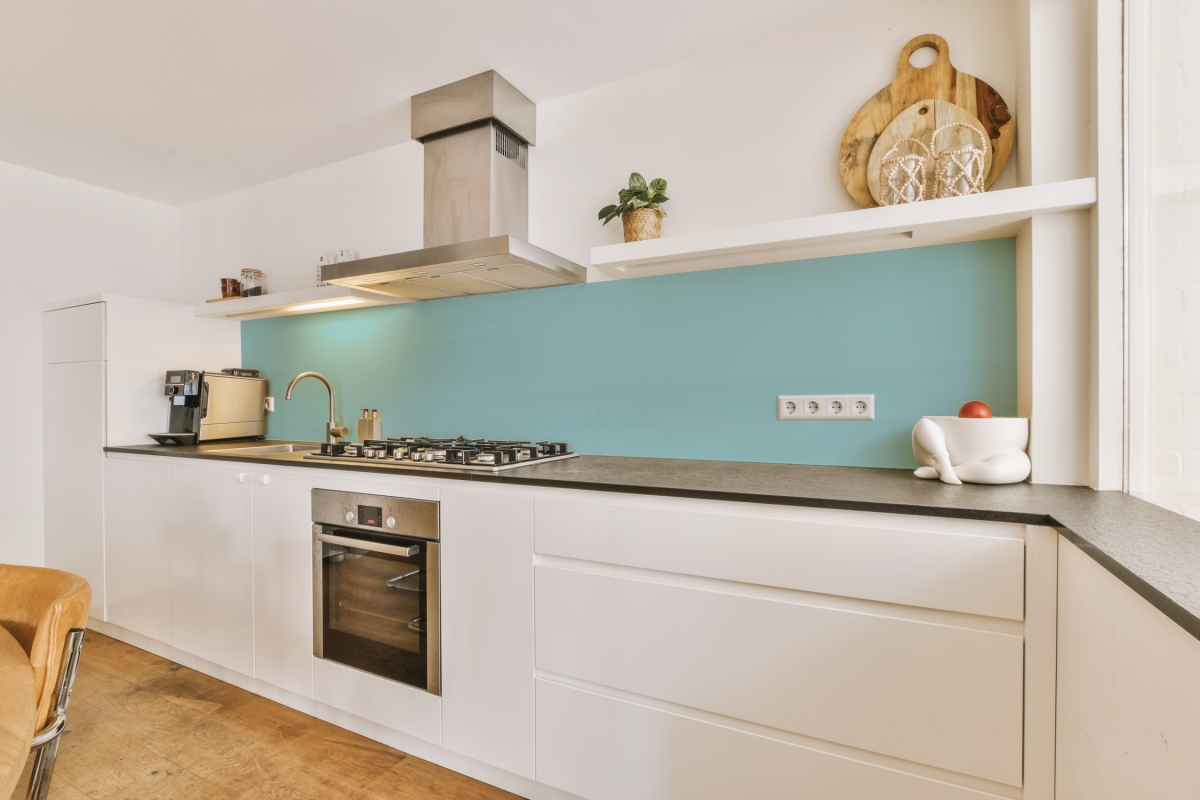 Küchenrückwand Einfarbig Graublau