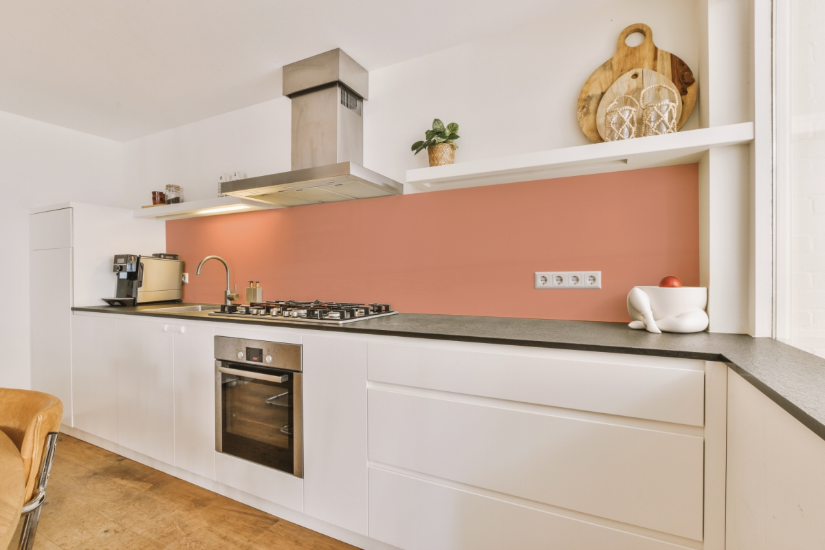 Küchenrückwand Einfarbig Helle Lachsfarbe