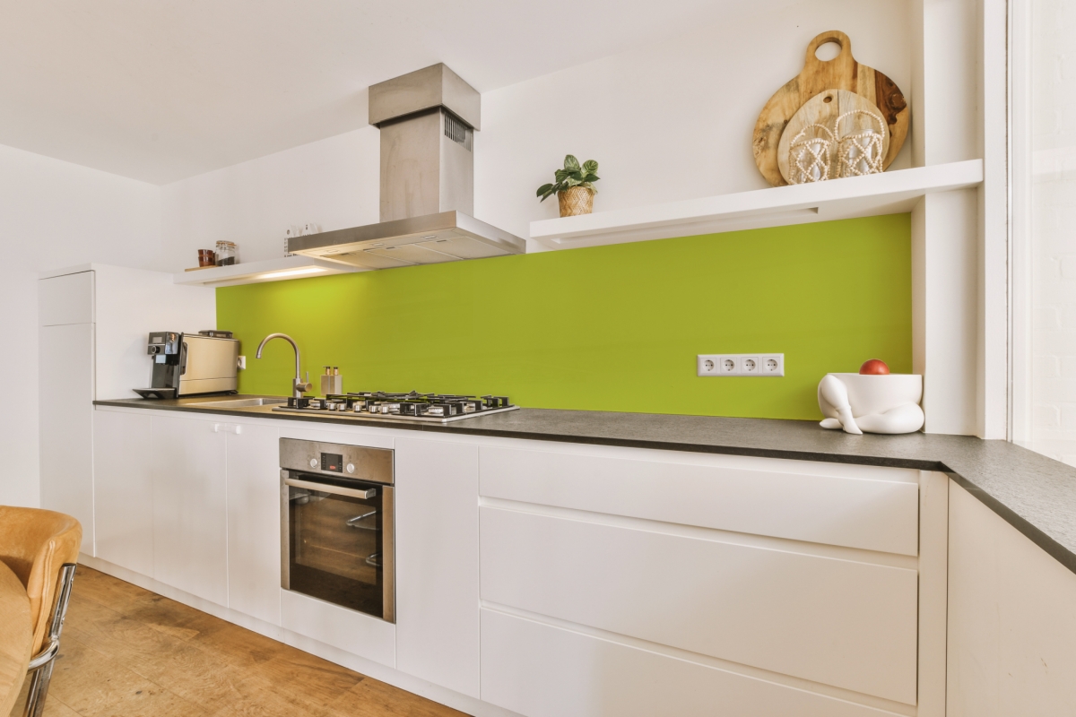 Küchenrückwand Hartschaumplatte Einfarbig Grüngelb