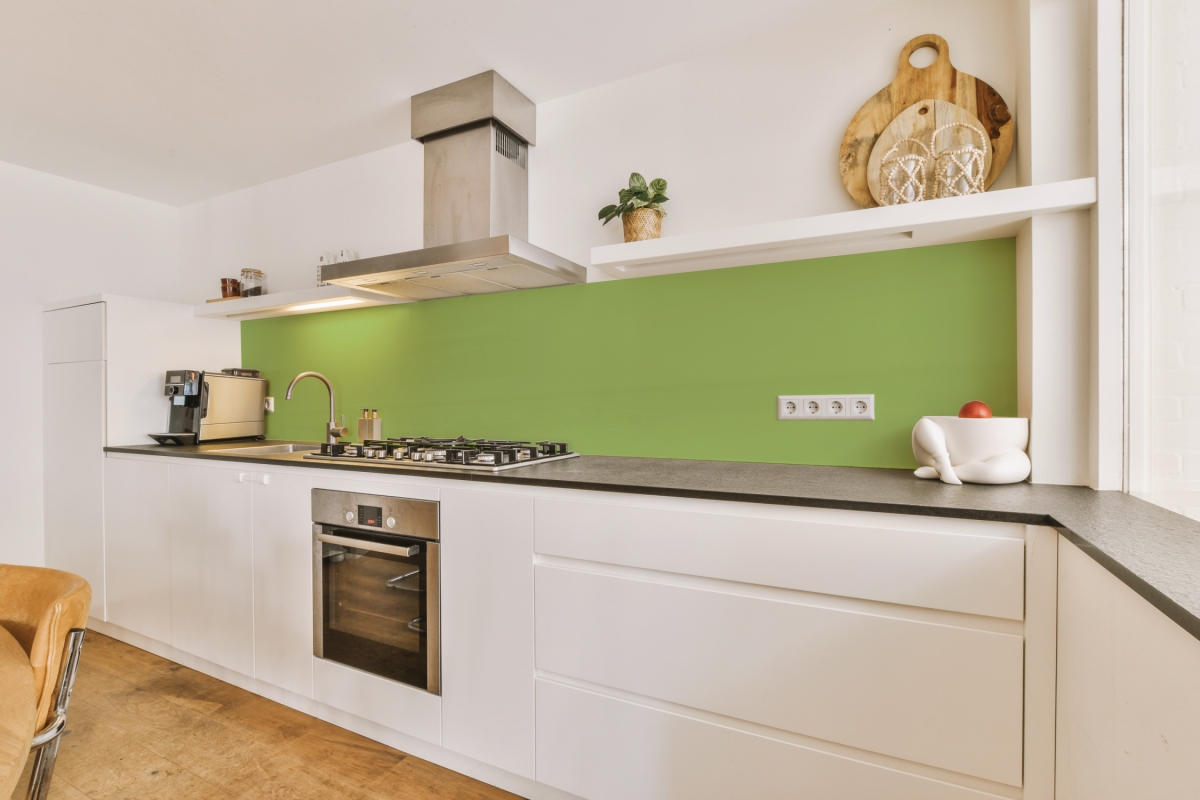 Küchenrückwand Hartschaumplatte Einfarbig Avacadogrün