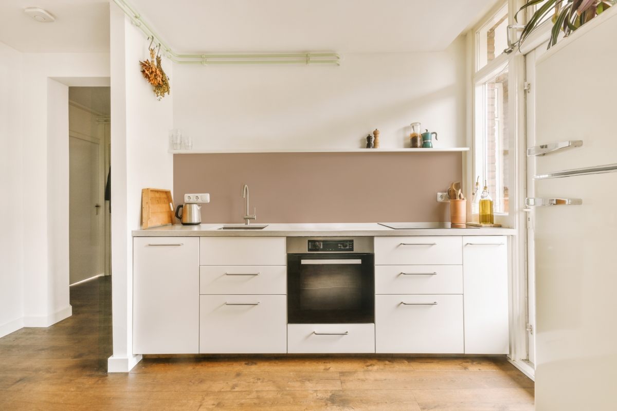 Küchenrückwand Hartschaumplatte Einfarbig Pfirsich Beige