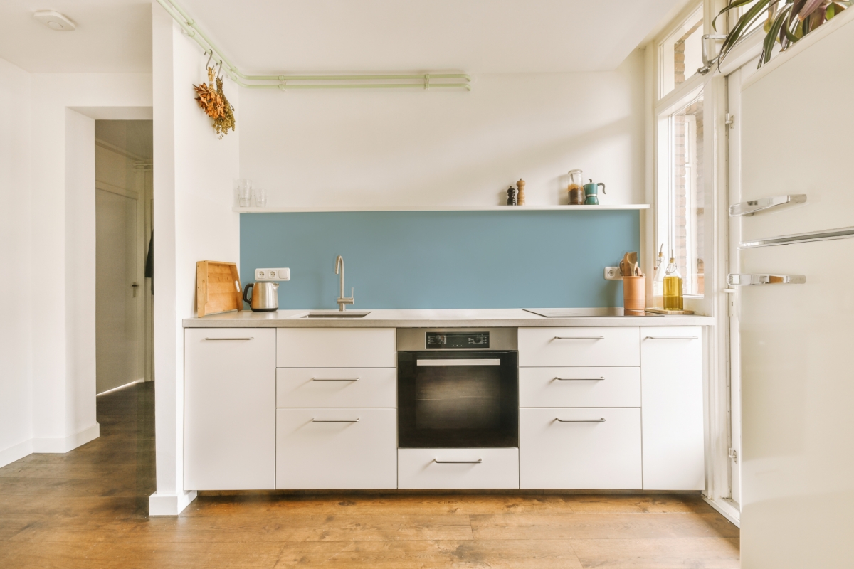 Küchenrückwand Hartschaumplatte Einfarbig Blau Mint