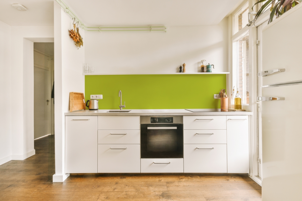 Küchenrückwand Hartschaumplatte Einfarbig Grüngelb