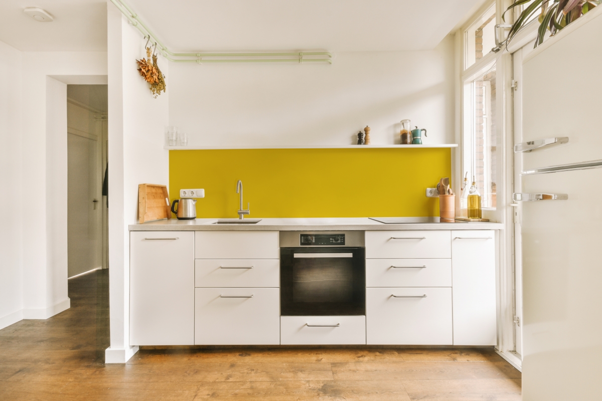 Küchenrückwand Hartschaumplatte Einfarbig Honiggelb