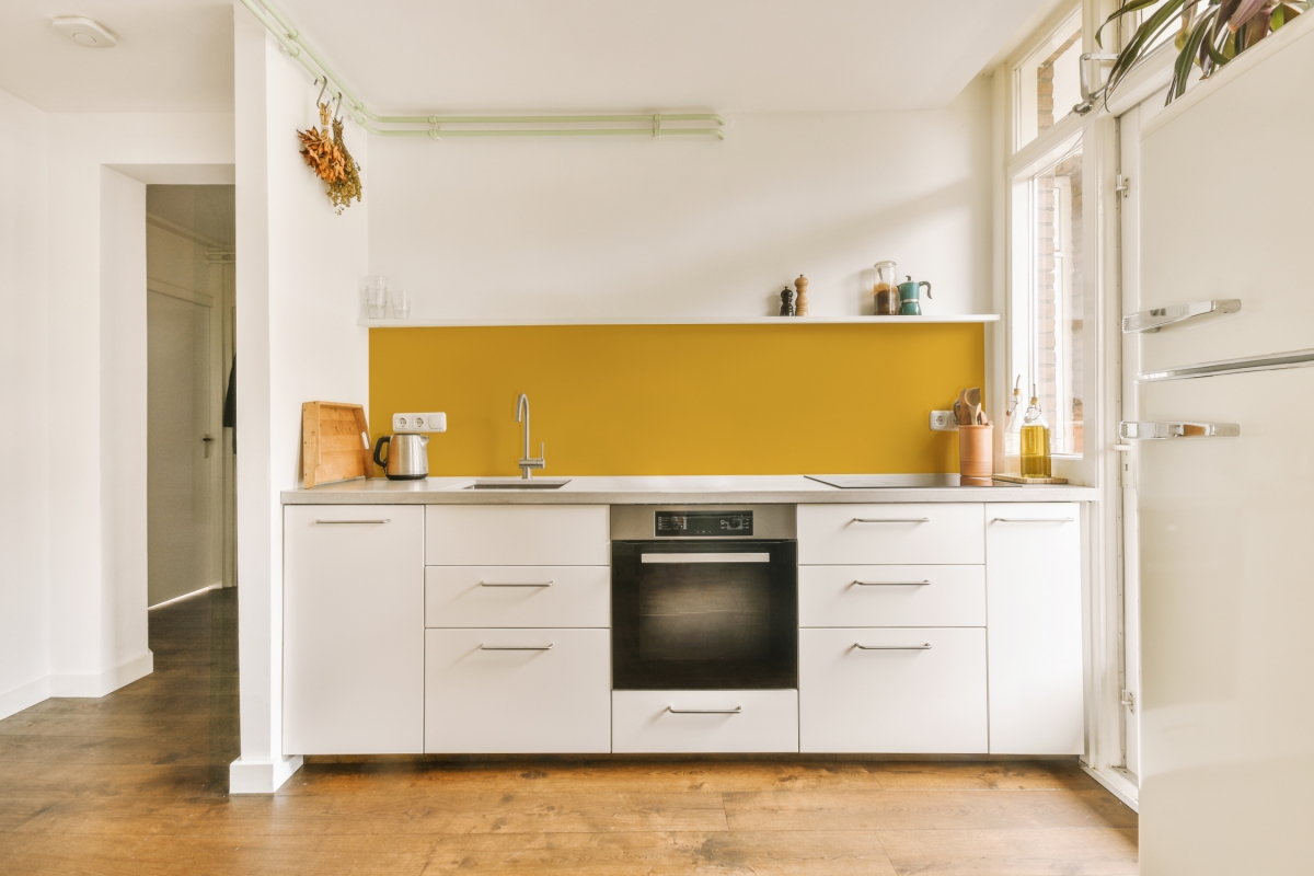 Küchenrückwand Hartschaumplatte Einfarbig Indischgelb