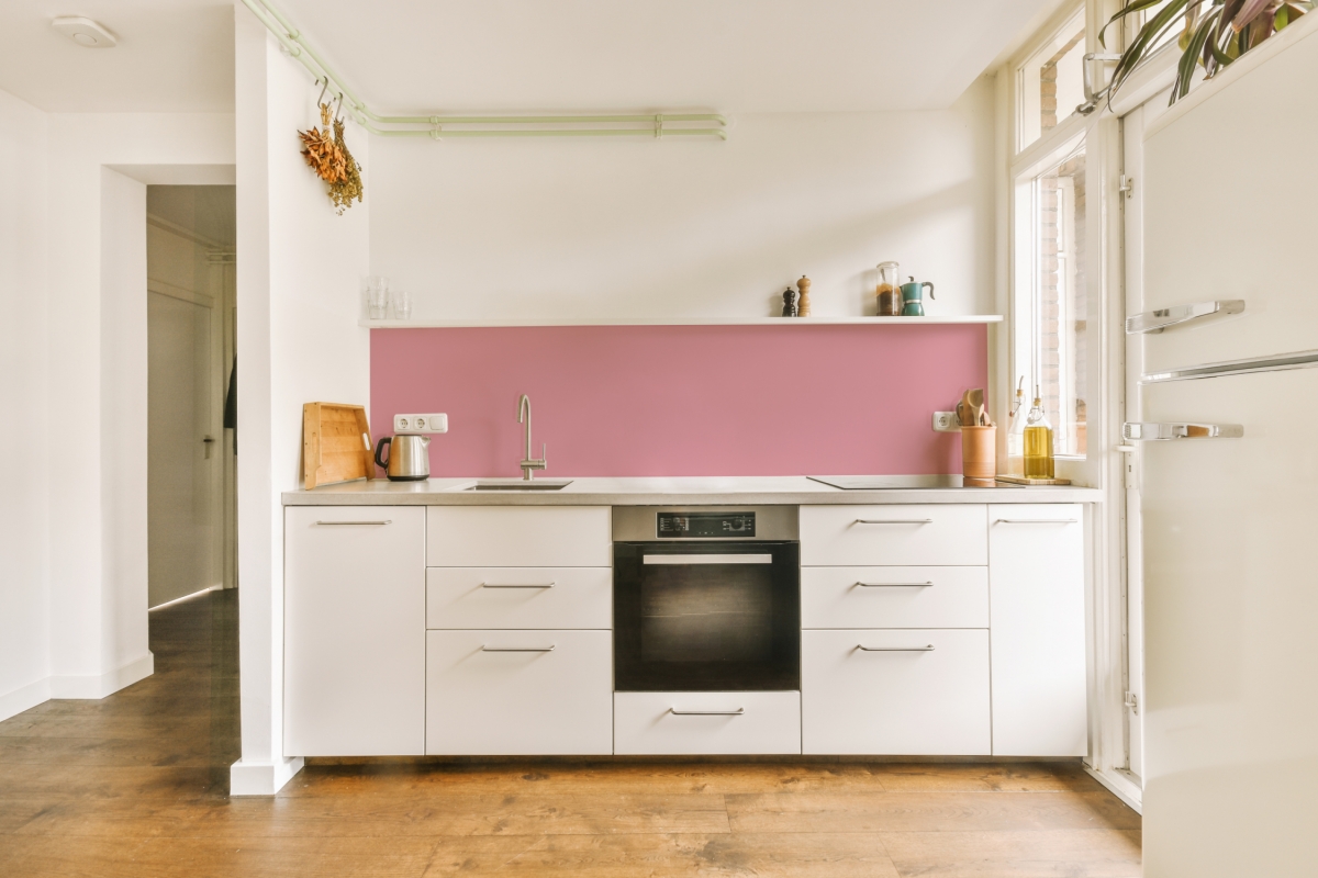 Küchenrückwand Hartschaumplatte Einfarbig Malvenrosa