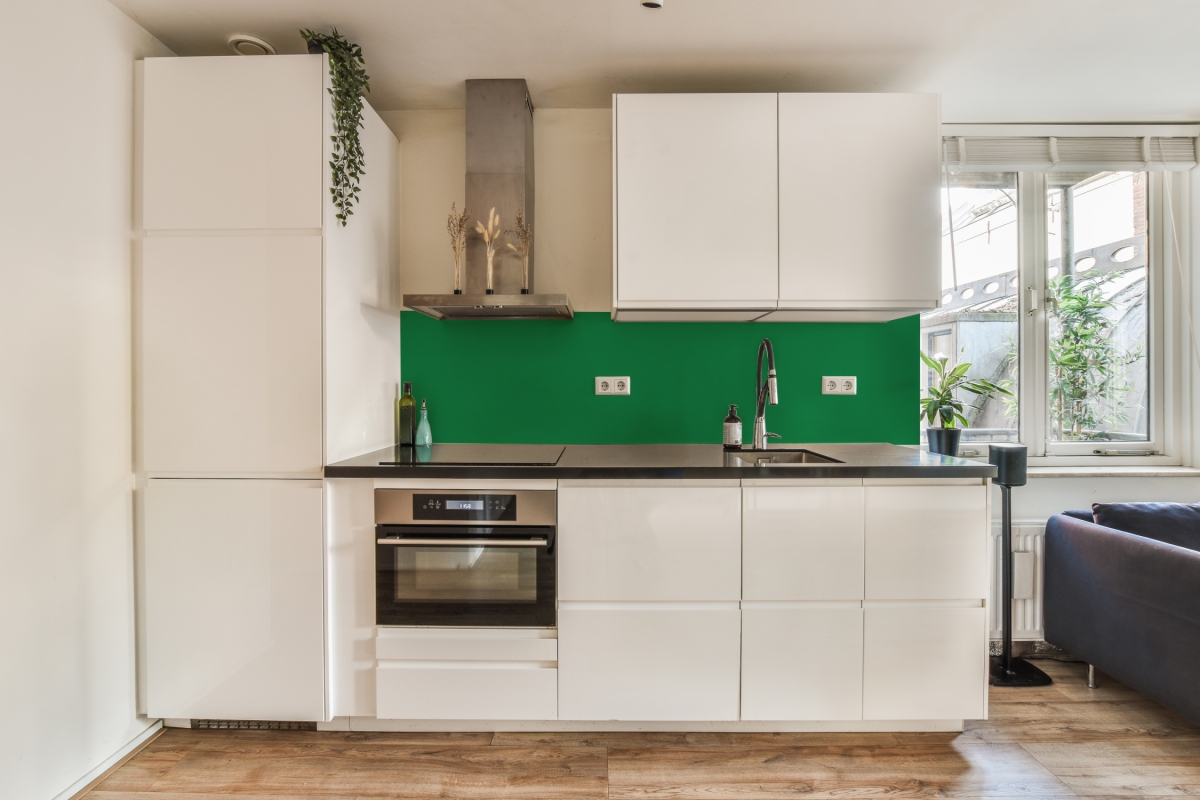 Küchenrückwand Hartschaumplatte Einfarbig Neutralgrün