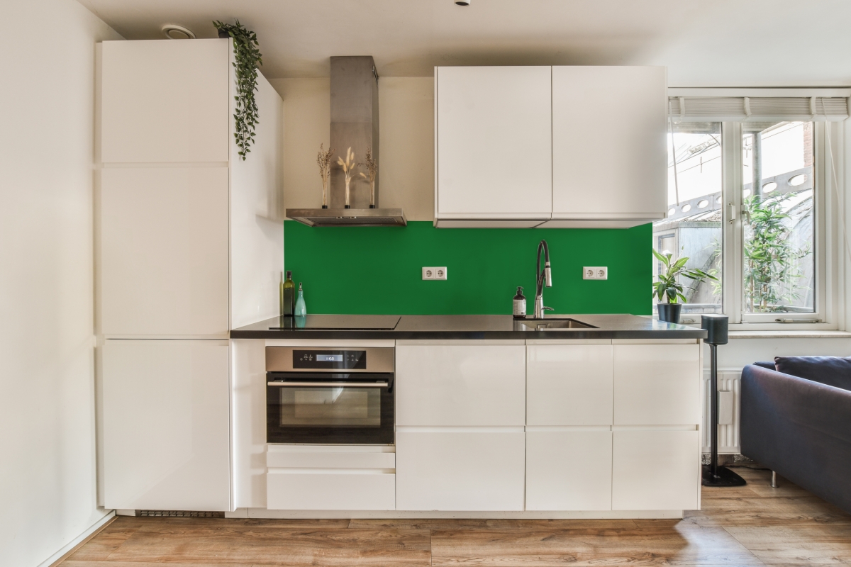 Küchenrückwand Hartschaumplatte Einfarbig Maigrün