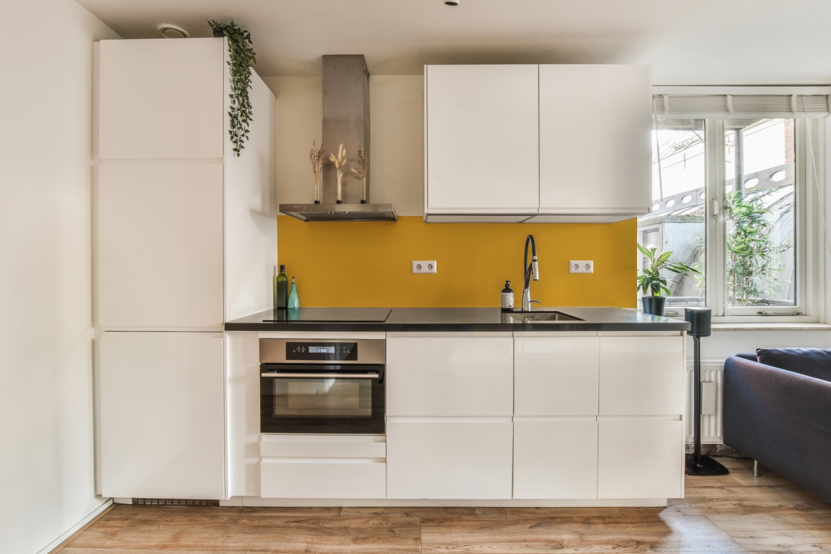 Küchenrückwand Hartschaumplatte Einfarbig Indischgelb