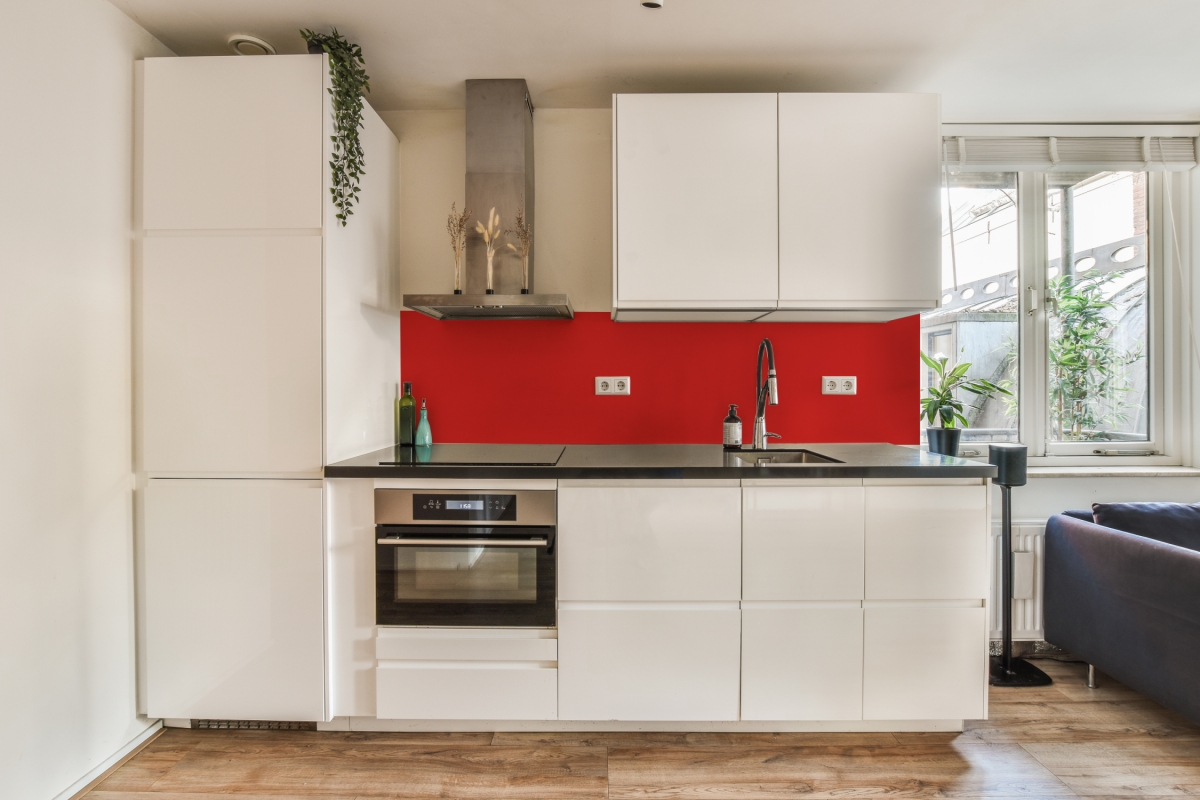 Küchenrückwand Hartschaumplatte Einfarbig Knall Rot