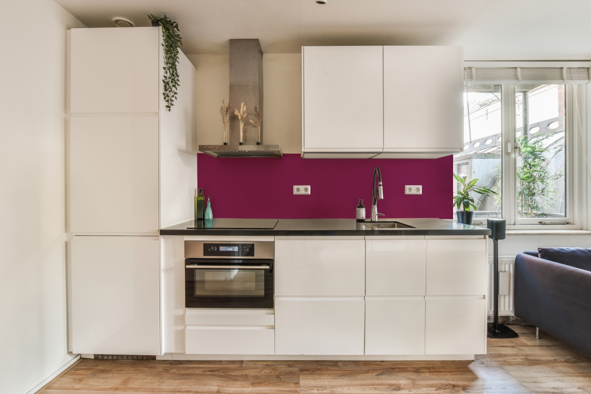 Küchenrückwand Hartschaumplatte Einfarbig Himbeer