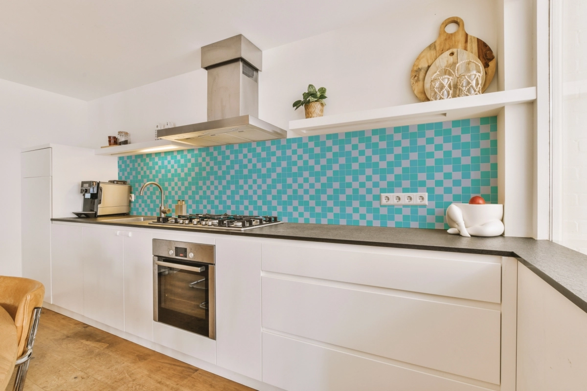 Küchenrückwand Hartschaumplatte Mint Blau Mosaik