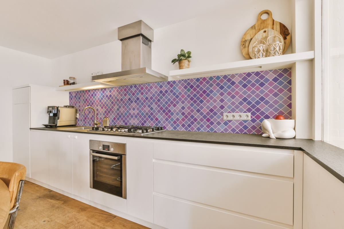 Küchenrückwand Folie Lilafarbenes Mosaik