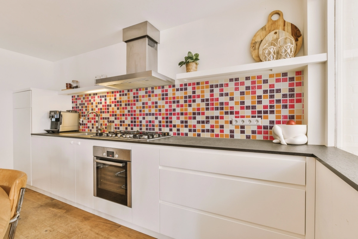 Küchenrückwand Folie Mosaik Glas Optik
