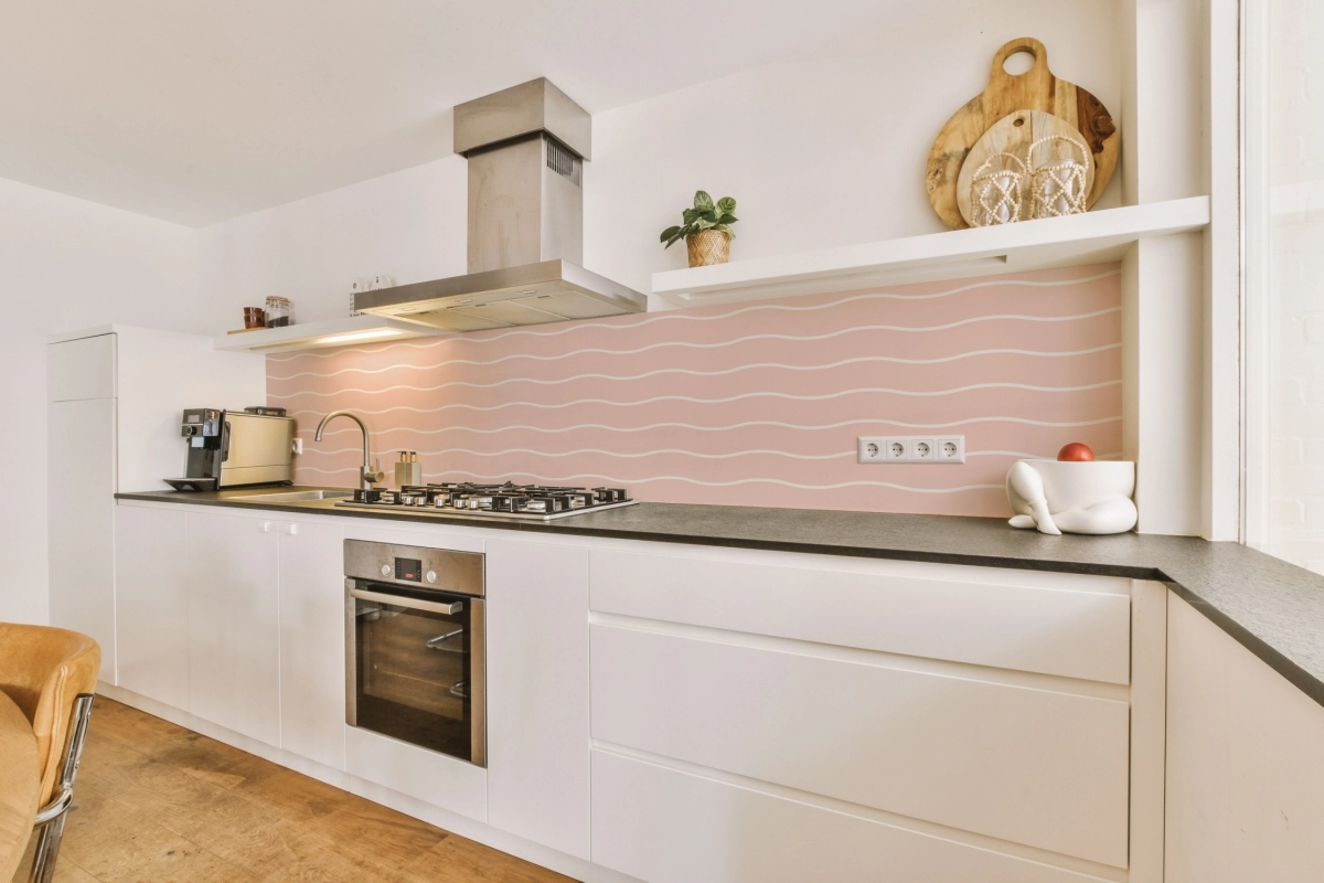 Küchenrückwand Hartschaumplatte Wellen Rosa