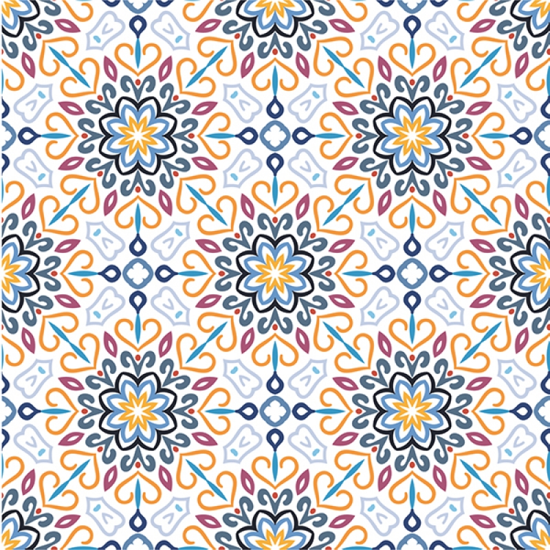 Küchenrückwand Folie Blumen Ornament
