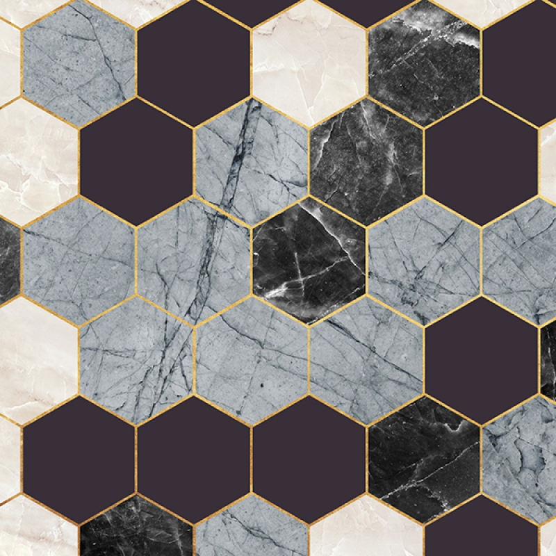 Küchenrückwand Folie Hexagon Marmor