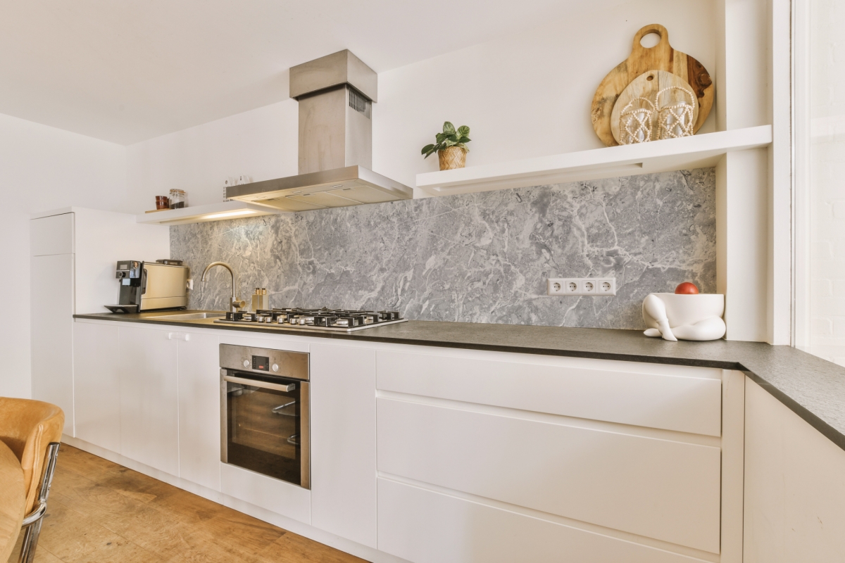 Küchenrückwand Acrylglas Grauer Marmor