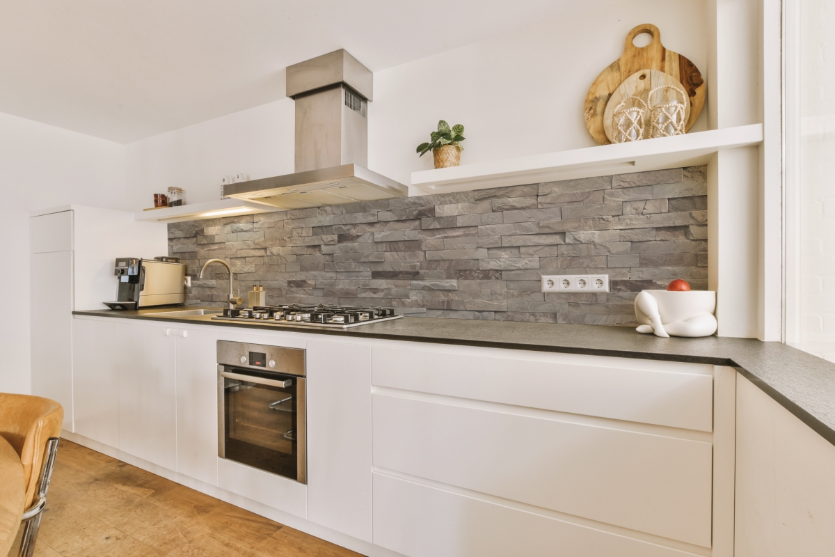 Küchenrückwand Hartschaumplatte Steinmauer Modern