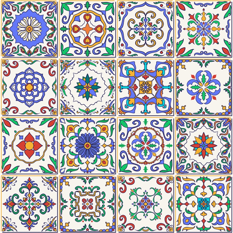 Küchenrückwand Acrylglas Bunte Patchwork Kacheln