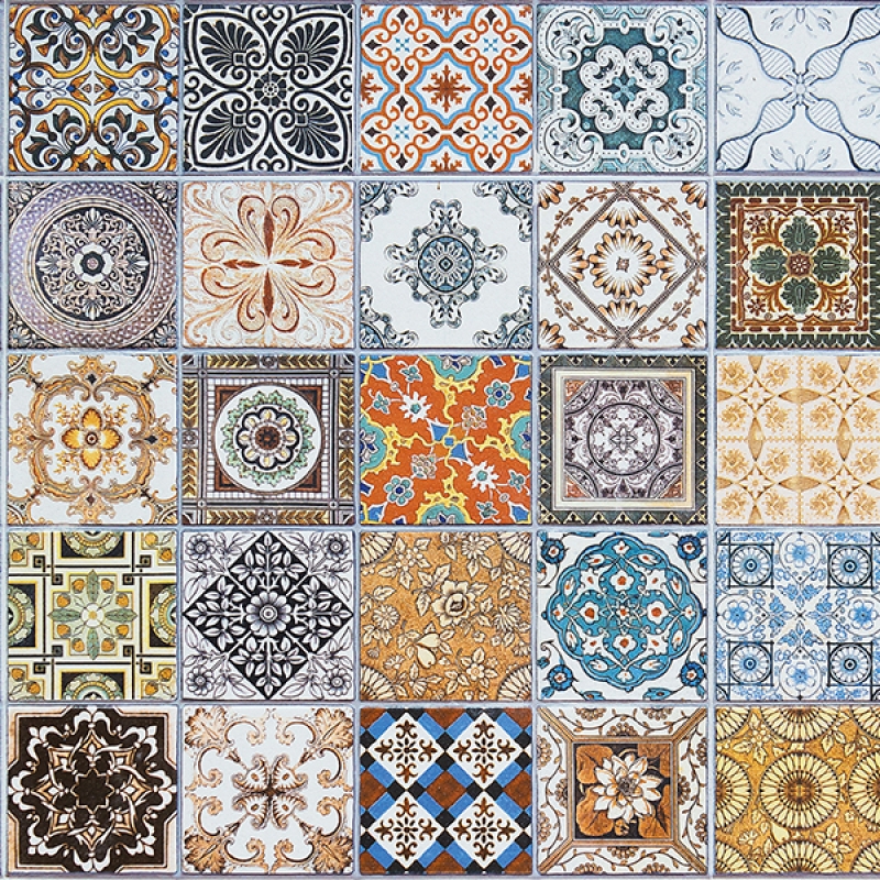 Küchenrückwand Ornamentfliesen