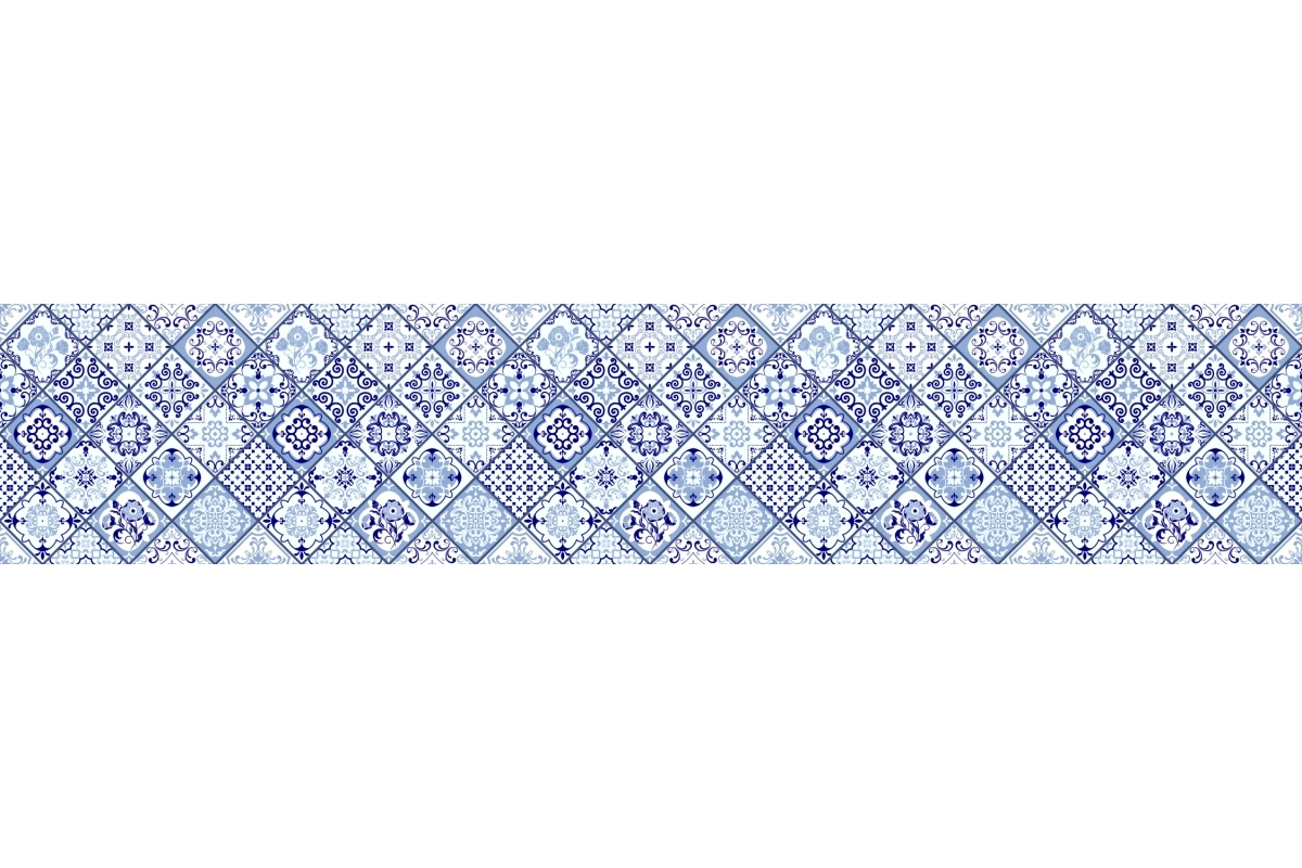 Küchenrückwand Acrylglas Blue Patchwork