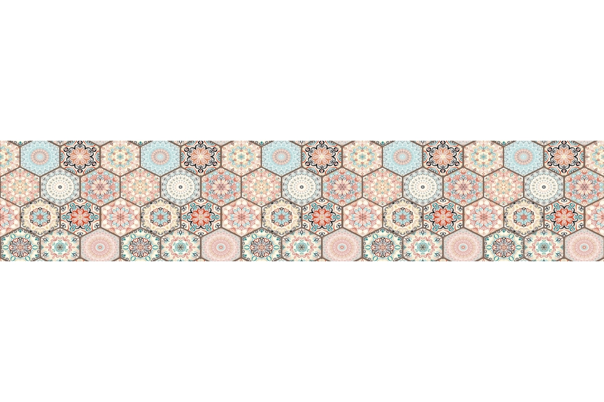 Küchenrückwand Acrylglas Boho Patchwork Fliesen