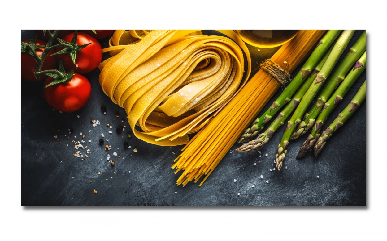 Spritzschutz Küche Aluverbund Spargel Nudel Tomaten