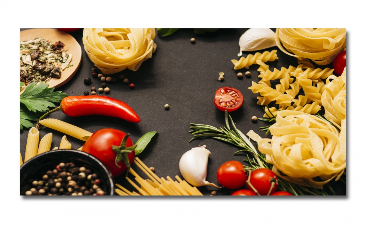 Spritzschutz Küche Acrylglas Nudel Tomaten