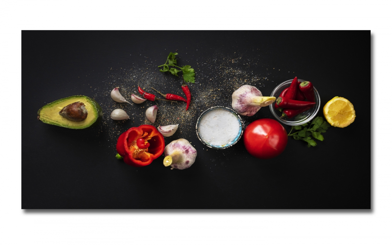 Spritzschutz Küche Acrylglas Avocado Salz Paprika