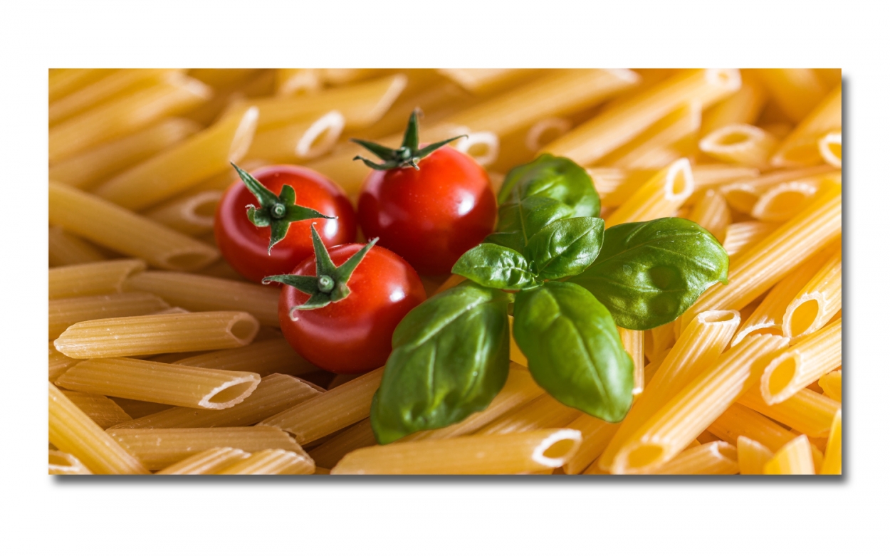 Spritzschutz Küche Acrylglas Nudel Tomate Basilikum