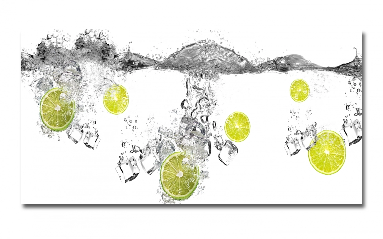 Spritzschutz Küche Hartschaumplatte Limetten Wasser Splash