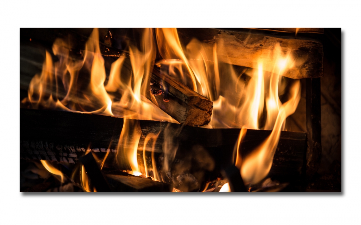 Spritzschutz Küche Acrylglas Feuer Holz