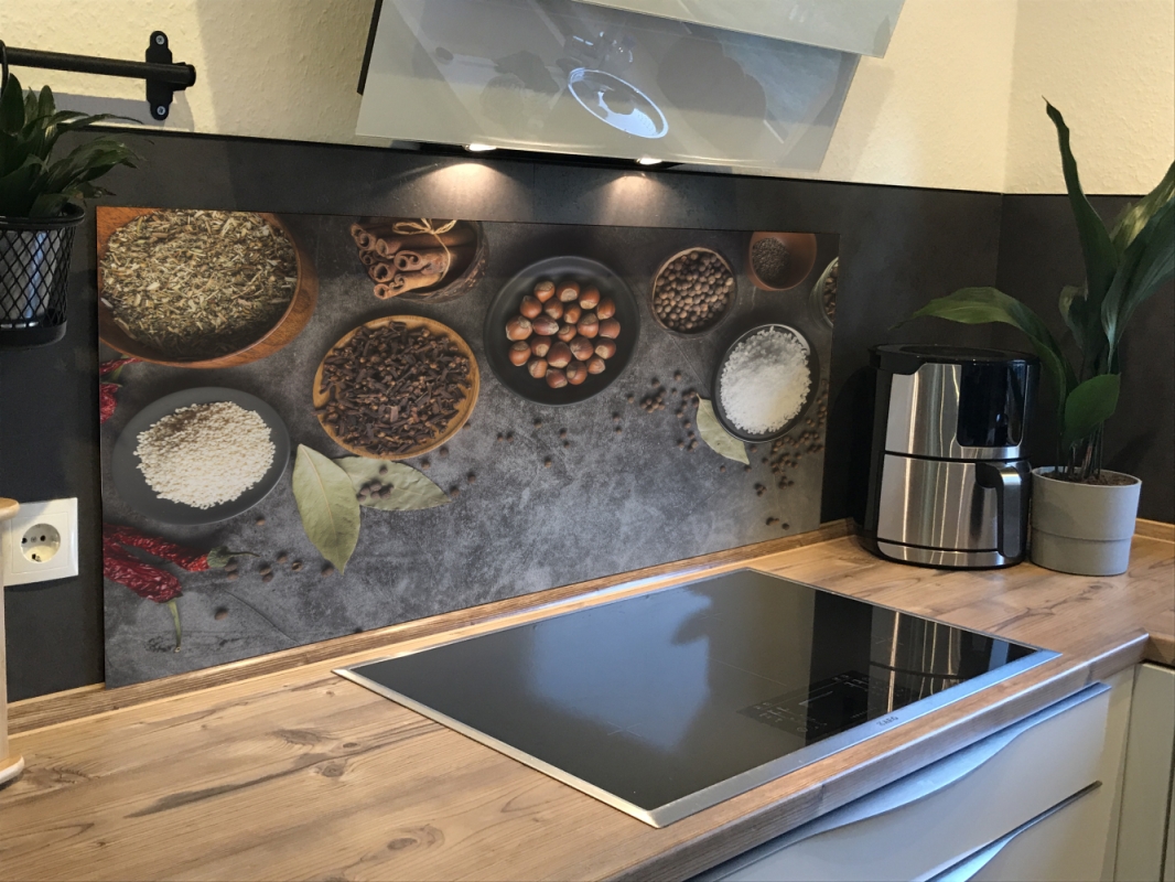 Spritzschutz Küche Acrylglas Haselnüsse Zimt