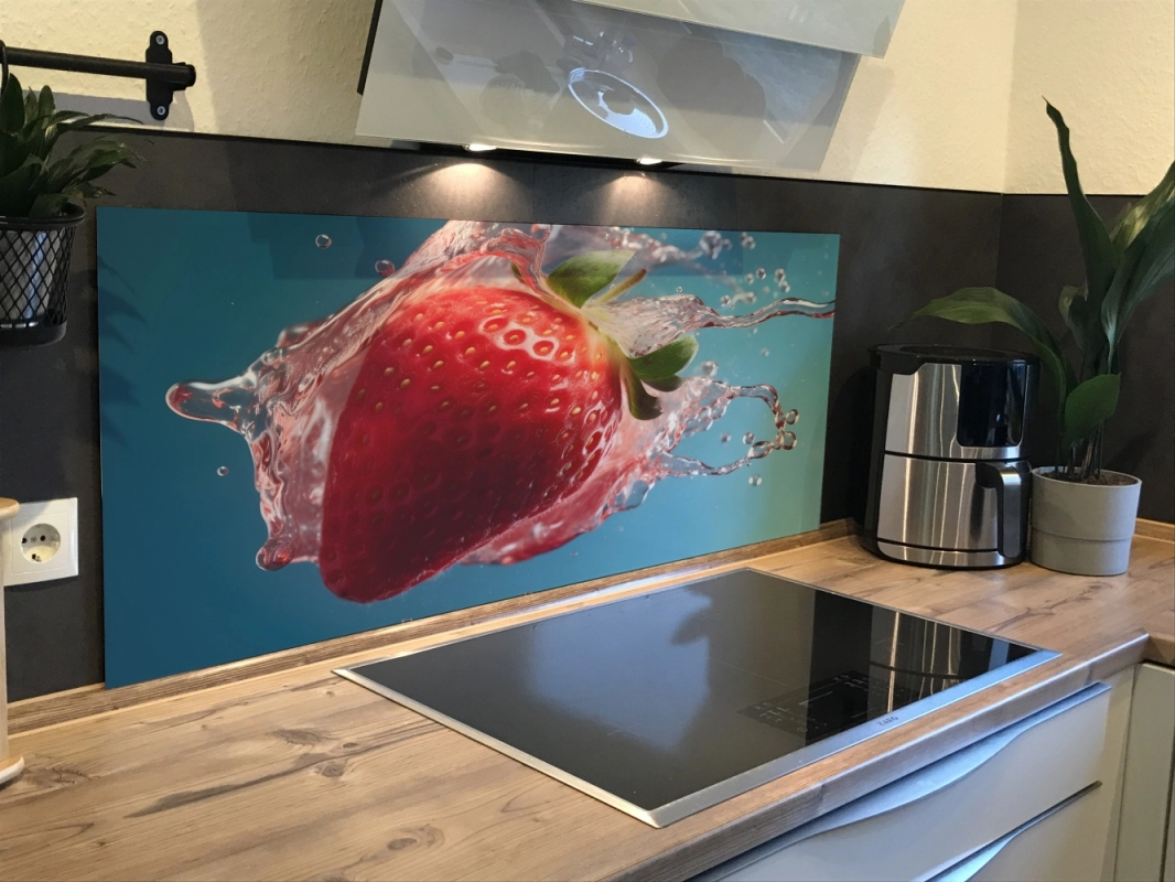 Spritzschutz Küche Aluverbund Erdbeere Splash